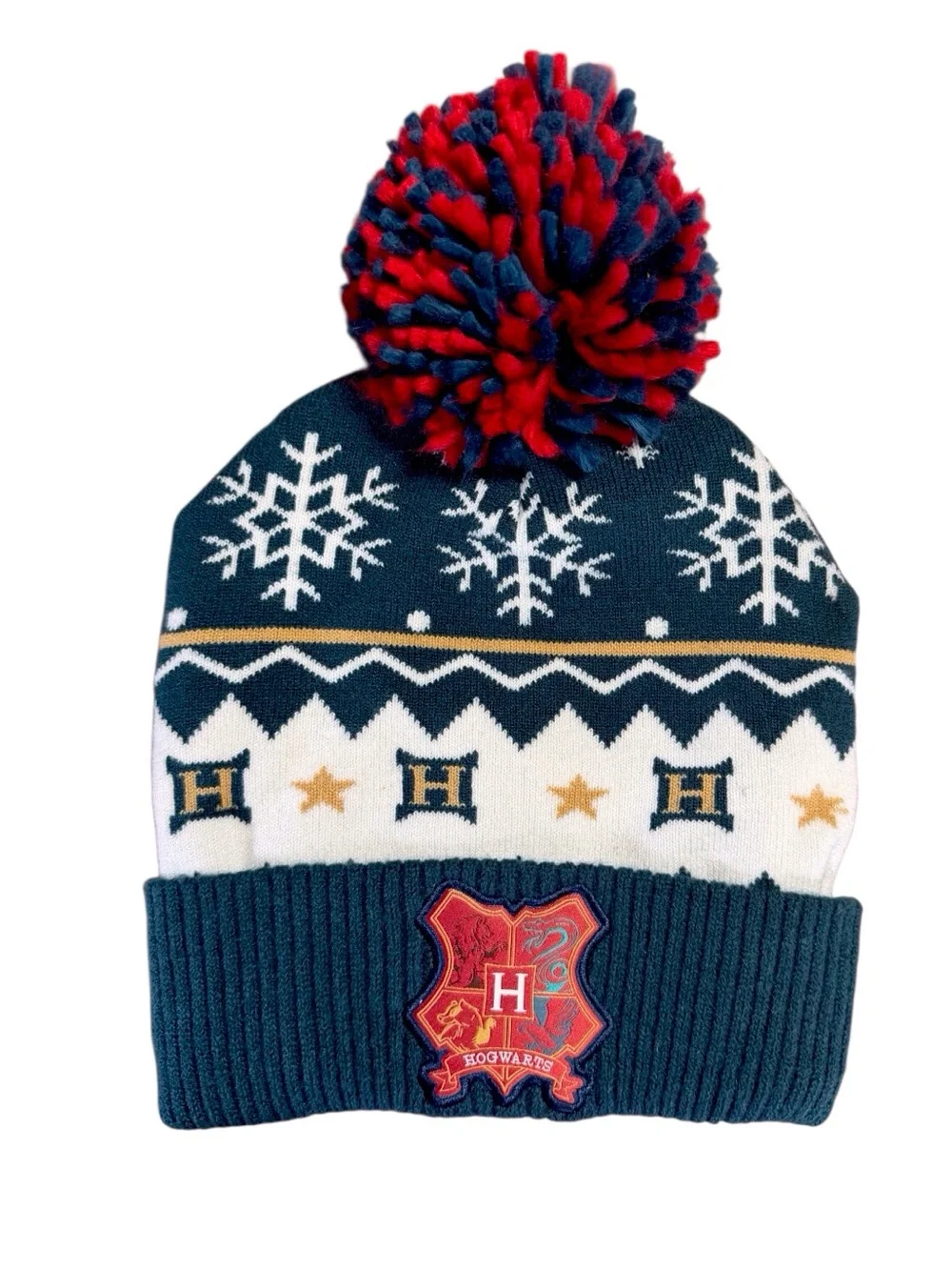 Wizarding World Universal Studios Harry Potter Hogwarts crest knit hat/beanie OS